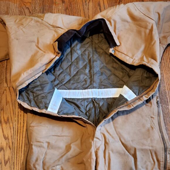 Bernie Men's Bercowear Beige Insulated Coveralls X-Large Short 48-50 Made In USA - Picture 6 of 9